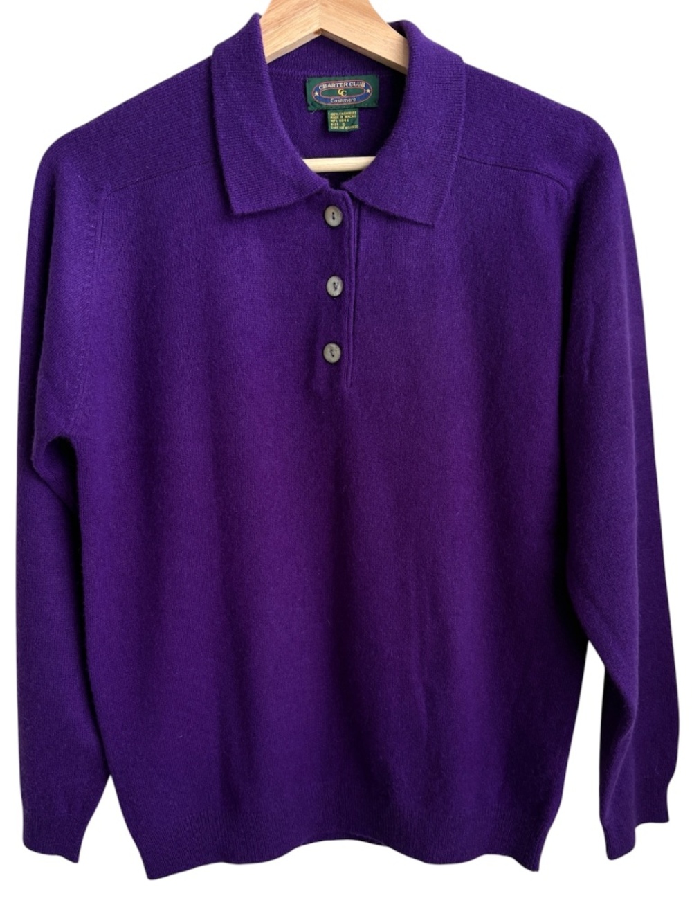 Charter Club Women's 100% Cashmere Purple Pullover Sweater Size S Quiet Luxury